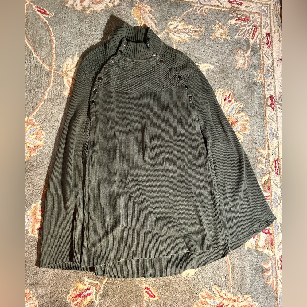 GILI Poncho Sweater Womens M/L Forest Green
